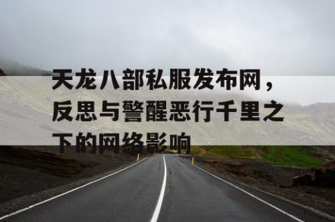 天龙八部私服发布网，反思与警醒恶行千里之下的网络影响