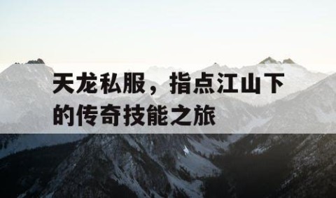 天龙私服，指点江山下的传奇技能之旅