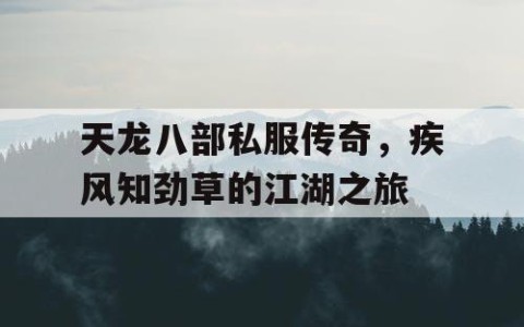 天龙八部私服传奇，疾风知劲草的江湖之旅