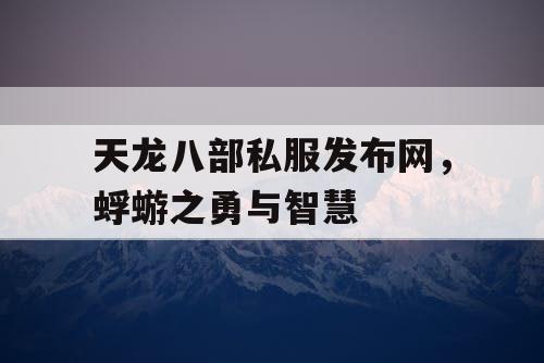 天龙八部私服发布网，蜉蝣之勇与智慧