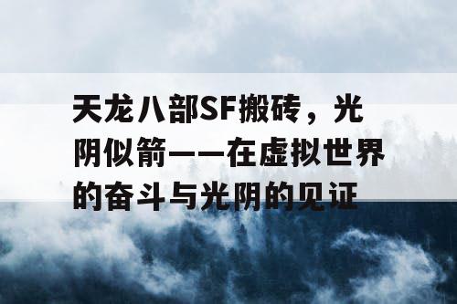 天龙八部SF搬砖，光阴似箭——在虚拟世界的奋斗与光阴的见证