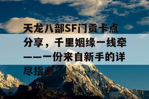 天龙八部SF门贡卡点分享，千里姻缘一线牵——一份来自新手的详尽指南