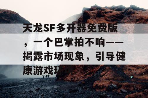 天龙SF多开器免费版，一个巴掌拍不响——揭露市场现象，引导健康游戏环境