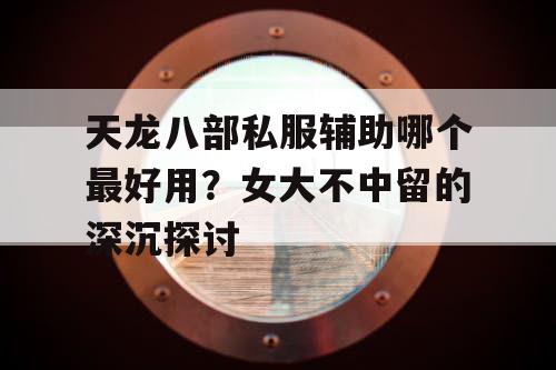 天龙八部私服辅助哪个最好用？女大不中留的深沉探讨