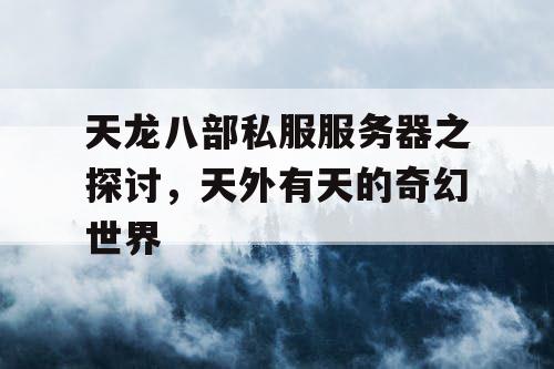 天龙八部私服服务器之探讨，天外有天的奇幻世界