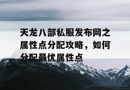 天龙八部私服发布网之属性点分配攻略，如何分配最优属性点