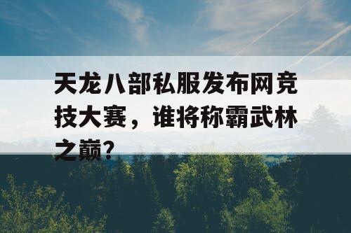 天龙八部私服发布网竞技大赛，谁将称霸武林之巅？