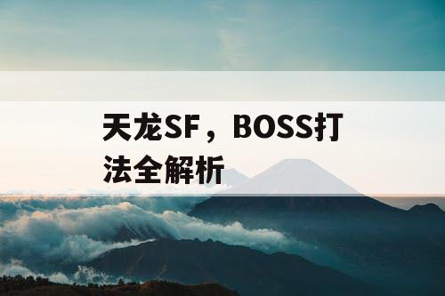 天龙SF，BOSS打法全解析