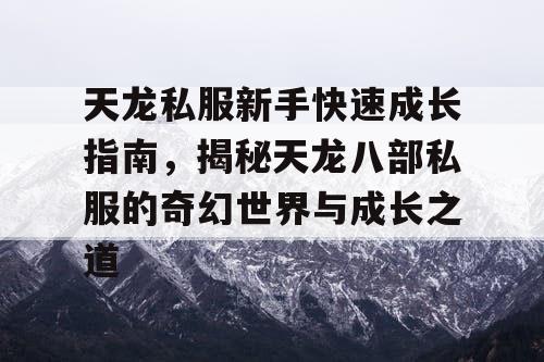 天龙私服新手快速成长指南，揭秘天龙八部私服的奇幻世界与成长之道