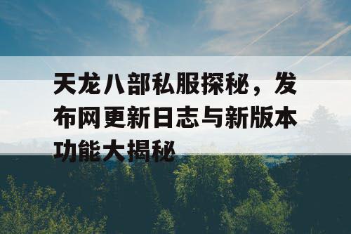 天龙八部私服探秘：发布网更新日志与新版本功能揭秘