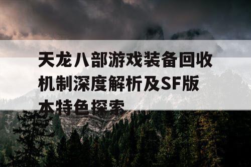 《天龙八部》游戏装备回收机制深度解析及SF版本特色探索