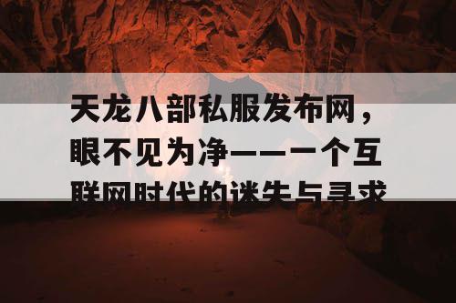 天龙八部私服发布网，眼不见为净——一个互联网时代的迷失与寻求