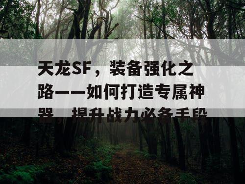 天龙SF，装备强化之路——如何打造专属神器，提升战力必备手段