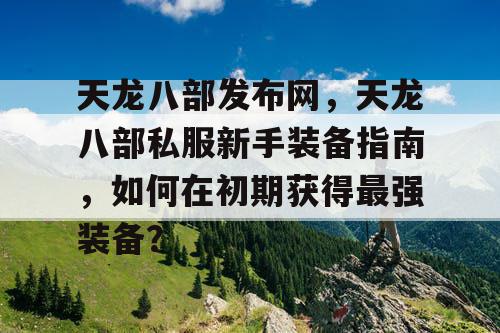 天龙八部发布网，天龙八部私服新手装备指南，如何在初期获得最强装备？