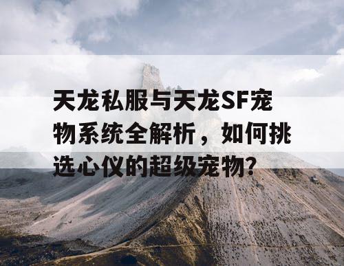 天龙私服与天龙SF宠物系统全解析，如何挑选心仪的超级宠物？