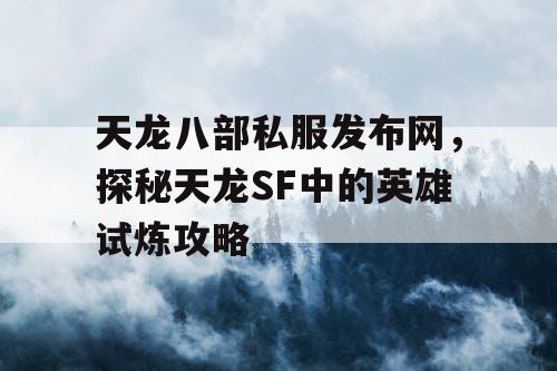 天龙八部私服发布网，探秘天龙SF中的英雄试炼攻略