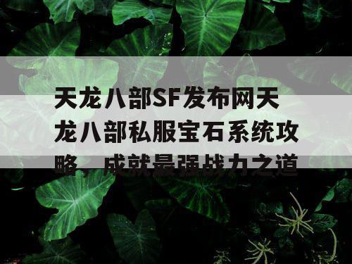 天龙八部SF发布网天龙八部私服宝石系统攻略，成就最强战力之道