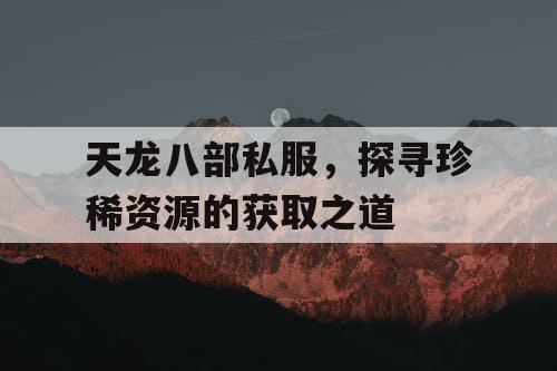 天龙八部私服，探寻珍稀资源的获取之道