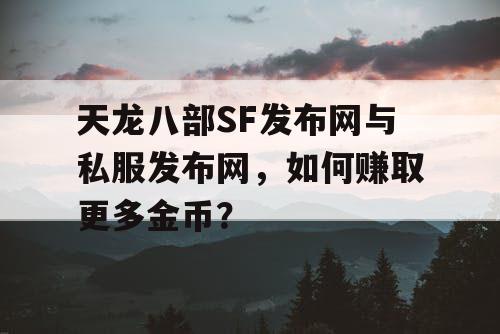 天龙八部SF发布网与私服发布网，如何赚取更多金币？