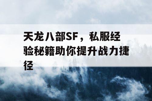 天龙八部SF，私服经验秘籍助你提升战力捷径