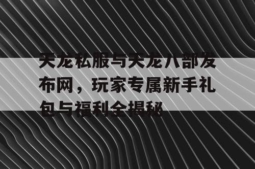 天龙私服与天龙八部发布网，玩家专属新手礼包与福利全揭秘