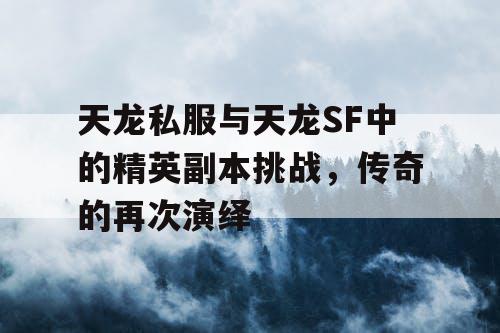 天龙私服与天龙SF中的精英副本挑战，传奇的重燃