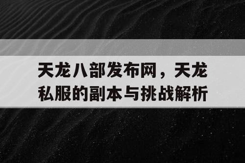 天龙八部发布网，天龙私服的副本与挑战解析