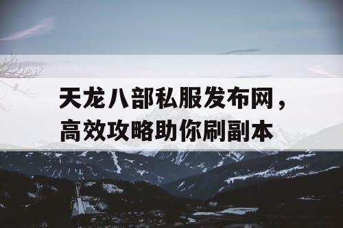 天龙八部私服发布网，高效攻略助你刷副本