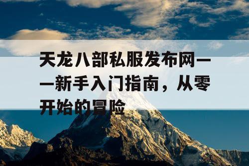 天龙八部私服发布网——新手入门指南，从零开始的冒险