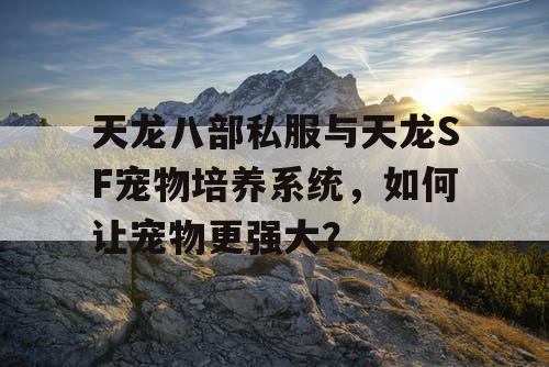 天龙八部私服与天龙SF宠物培养系统，如何让宠物更强大？