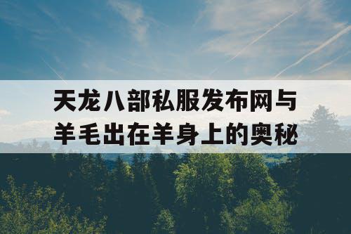 天龙八部私服发布网与羊毛出在羊身上的奥秘