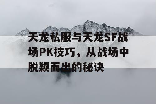 在激烈的天龙私服与天龙SF战场PK中脱颖而出