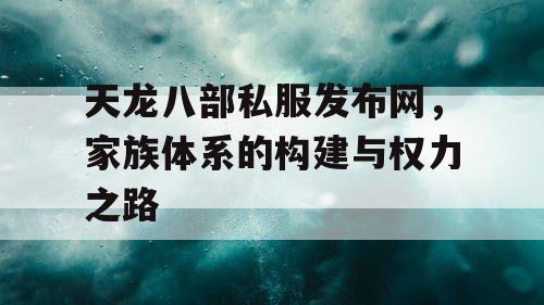 天龙八部私服发布网，家族体系的构建与权力之路