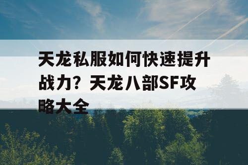 天龙私服如何快速提升战力？天龙八部SF攻略大全