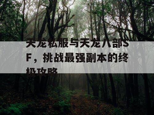 天龙私服与天龙八部SF，挑战最强副本的终极攻略