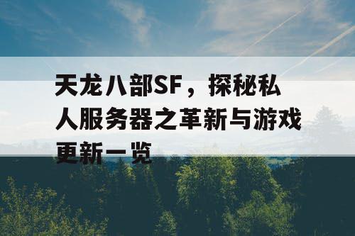 天龙八部SF，探秘私人服务器之革新与游戏更新一览