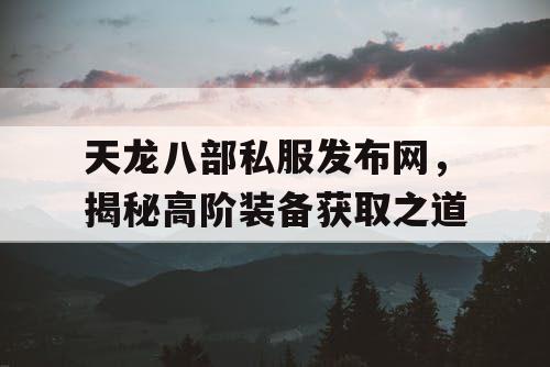 天龙八部私服发布网，揭秘高阶装备获取之道