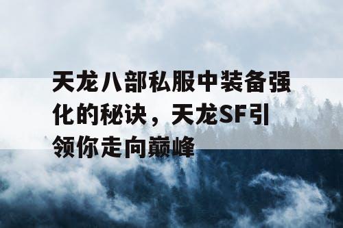 天龙八部私服中装备强化的秘诀，天龙SF引领你走向巅峰