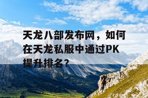 天龙八部发布网，如何在天龙私服中通过PK提升排名？