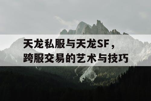 天龙私服与天龙SF，跨服交易的艺术与技巧