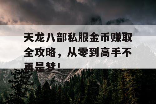 天龙八部私服金币赚取全攻略，从零到高手不再是梦！