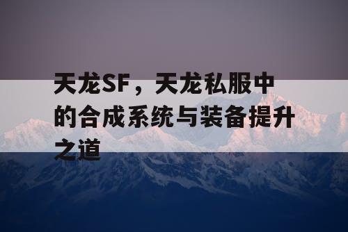 天龙SF，天龙私服中的合成系统与装备提升之道