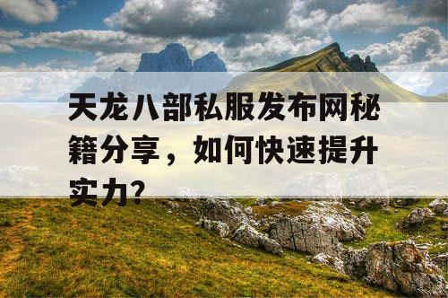 天龙八部私服发布网秘籍分享：如何快速提升实力？