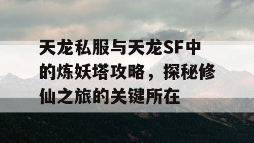 天龙私服与天龙SF中的炼妖塔攻略，探秘修仙之旅的关键所在