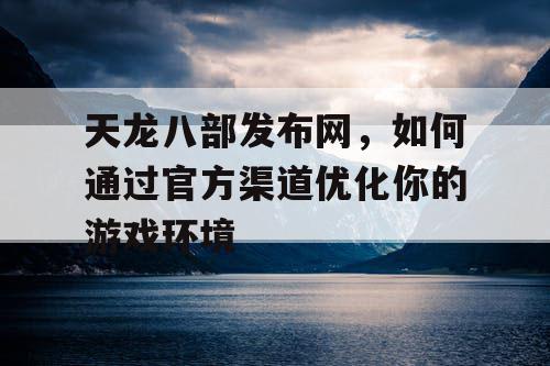 天龙八部发布网，如何通过官方渠道优化你的游戏环境