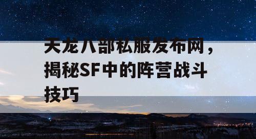 天龙八部私服发布网，揭秘SF中的阵营战斗技巧