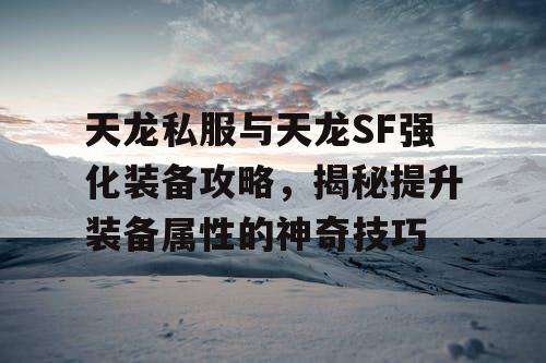 天龙私服与天龙SF强化装备攻略，揭秘提升装备属性的神奇技巧