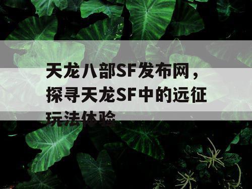 天龙八部SF发布网，探寻天龙SF中的远征玩法体验