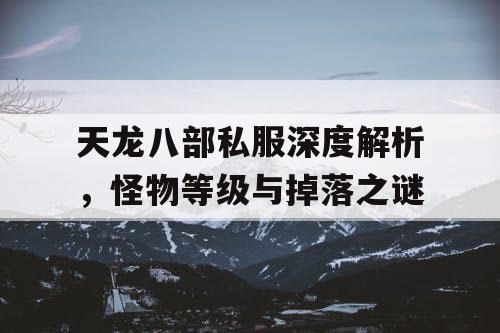 天龙八部私服深度解析，怪物等级与掉落之谜