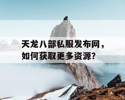 天龙八部私服发布网，如何获取更多资源？